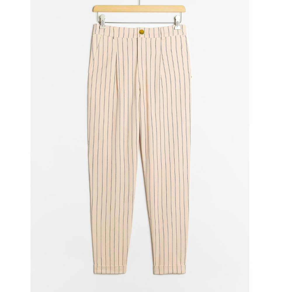 ANTHROPOLOGIE 🥃 Sz 4 6 SCoTcH and Soda pinstripe pants pull on SO SHIC elastic!